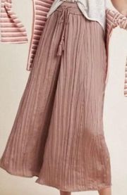 Anthropologie Saturday Sunday Plisse Tassel Pleated Wide Leg Pants Size S