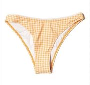 Gianni Bini Swim Suit Bottoms Womens XS Yellow White Gingham Cheeky New