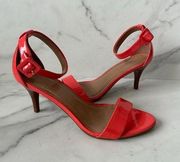 TALBOTS Coral Patent Ankle Strap Heels Size 8