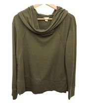 Caslon Olive Green Cowl Neck Sweatshirt Small