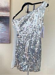 Revolve  Hours sequin silver mini dress size S