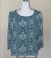 June & Hudson floral bell sleeve Top