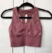 SPORT | Pink Abstract Print Long Line Sport Bra