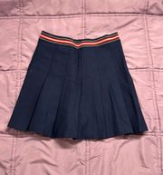 Navy Blue Pleated Skirt