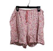 Croft & Barrow pajama sleep shorts pink floral size XL