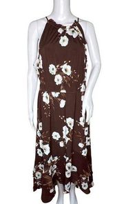 EST. 1946 Dress Womens 18/20 Brown White Floral Fit & Flare Party Wedding Guest