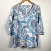 Gretchen Scott Designs Abstract Print 3/4 Sleeve Top