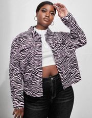 Zebra Print Denim Jacket 