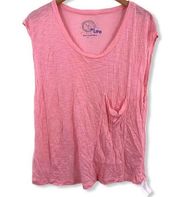 Blue Life Pink Lightweight Round Neck Pocket Tee S