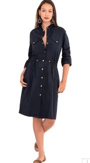 NWT NEW  Navy Blue Snappy Button Down Dress