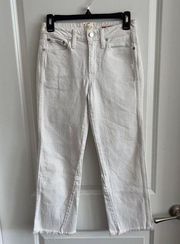 180 Alice + Olivia White Straight Leg Jeans Size 25 Color White