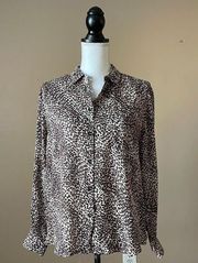 PHILOSOPHY | Animal Print Button Down Blouse Sz S