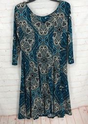 Ellen Tracy blue swing dress M