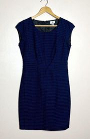 SALE! Blue  Fitted Houndstooth Dress Size 8 Like New