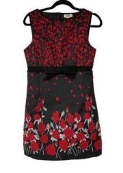 Molly Bracken Black Red Rose Sleeveless Dress