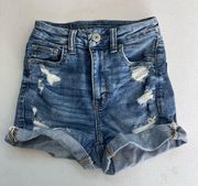 American Eagle high-rise curvy Shorty shorts size 00