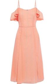 NWT H Halston Peach Cold shoulder dress 12