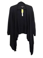 NWT Sharagano Women's Black Drape Open Front Cardigan Sweater Size XL Petite