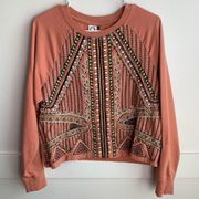 Anthropologie Akemi + Kin Rose Embroidered Sweatshirt