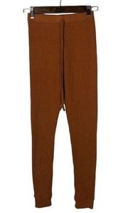 Boutique Rust Orange High Rise Waffle Knit Lounge Harem Pants XS