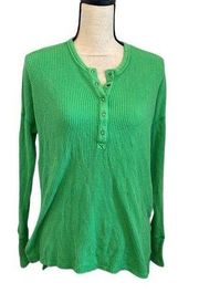 Aerie Offline by  Green Waffle Thermal Long Sleeve Snap Button Henley size Small