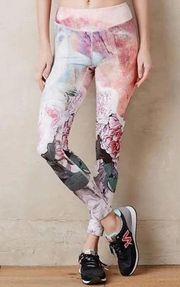 Pure + Good Anthropologie Frosted Floral Multicolor Activewear Leggings Size XS
