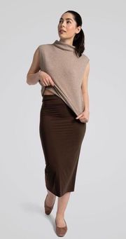 Epoque Evolution The One Midi Pencil Skirt in Dark Brown-Still Full Price