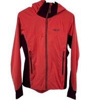 Rab Alpha Flux Jacket Polartec Mid Layer Zip Up Lightweight Outdoor Hike Coral S