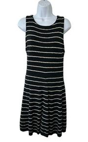 Alice + Olivia Black & Ivory Monah Pinstripe Sweater Dress Women's Medium