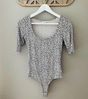 Z Supply Half Sleeve Cheetah Print Bodysuit Sz Small