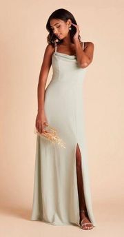 Birdy grey ash dress sage green formal maxi dress with slit