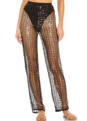 NWT  Bliss Sequin Paillette Sheer Mesh Pant Netting Revolve XL