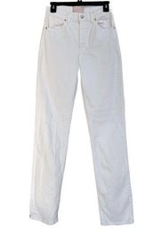 Revice Denim SZ 28 Straight Jeans Hi-Rise Pockets Zip-Fly White Womens - Long