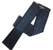 NWT 7 For All Mankind Dojo in New York Dark Original Trouser Flare Jean 28 x 34½