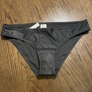 Madewell black Second Wave Curved-Waist Bikini Bottom L NWT