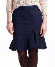 HP! Anthropologie Leifsdottir Blue Jean Ruffle Bottom Skirt (0)