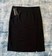 NWT! A.Byer Black Pencil Skirt w Back Kick Slit and Side Zip Size Juniors 5