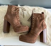 Forever 21 Lace Up High Heel Boots