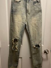 size US2 Sinner knee distressed high waisted jeans NWT