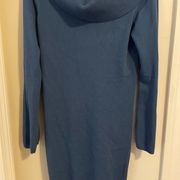 Joan Vass blue cowl neck dress with long sleeves. Size S. Great for Than…