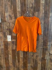 women's orange shirt sleeve T shirt medium d