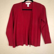 Petite Sophisticate button cardigan red M