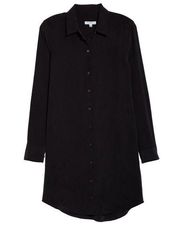 NWT Equipment Essential in True Black Silk Button Down Shirt Dress S $325