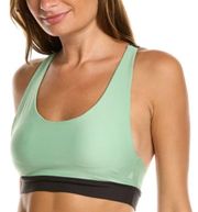NWT WEWOREWHAT Solid Scoop Bra Top In Green SIZE -LARGE