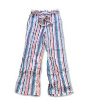 New look blue pink stripe wide leg pants medium