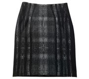 Diane von Furstenberg black & cream knit pencil skirt size 10