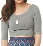 BETHANY MOTA Large Gray Crop Top Cotton Blend