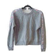 Vans Light Gray Logo Sleeve Cropped Pullover Sweatshirt