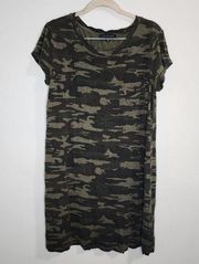 Sanctuary Camouflage Short Sleeve Women Medium Mini T Shirt Dress