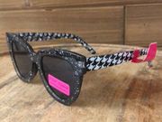 Betsey Johnson Black White Cat Eye Mixed Pattern Sunglasses